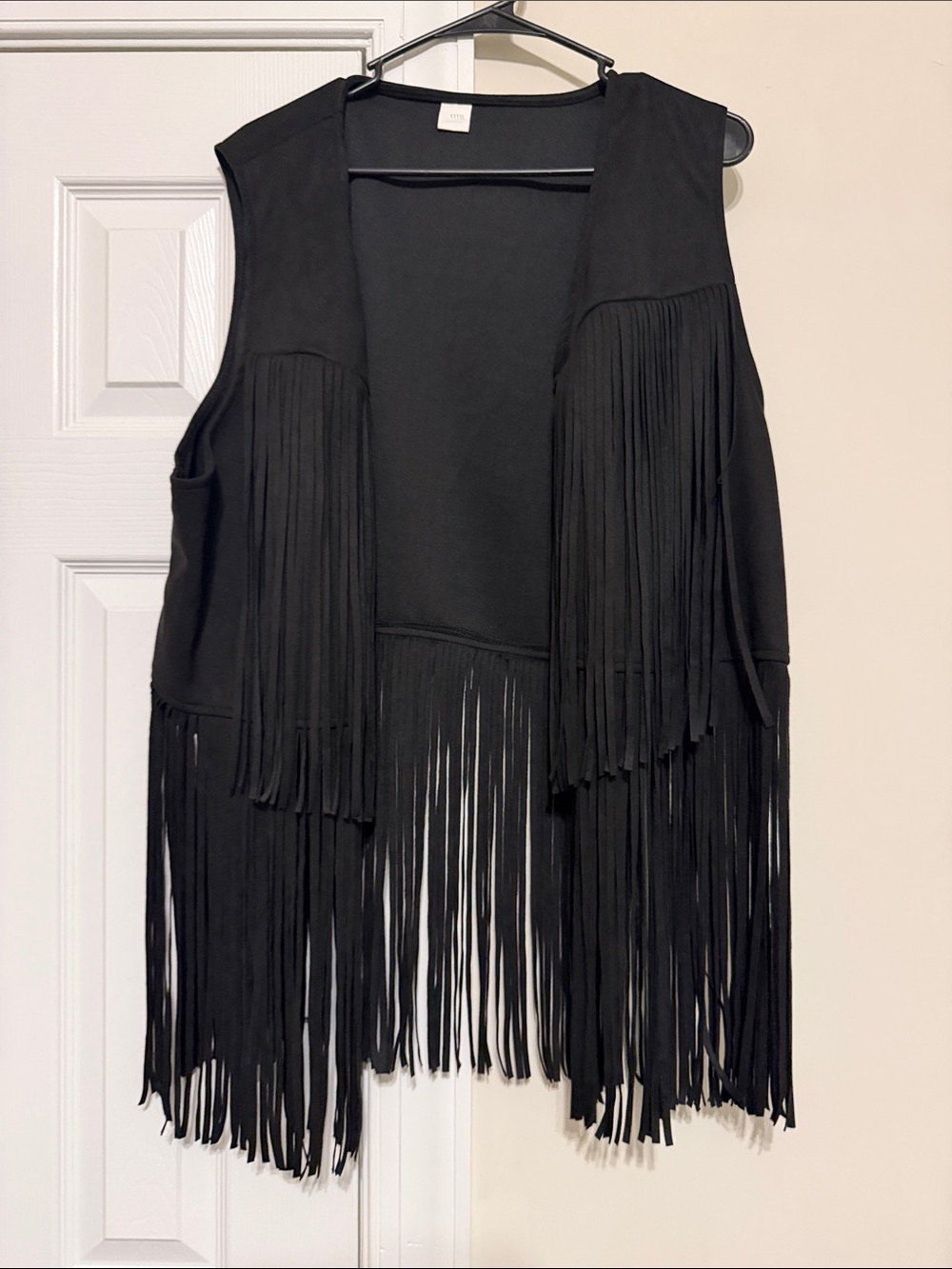 Black Fringe Open Front Vest - Women Jackets & Coats